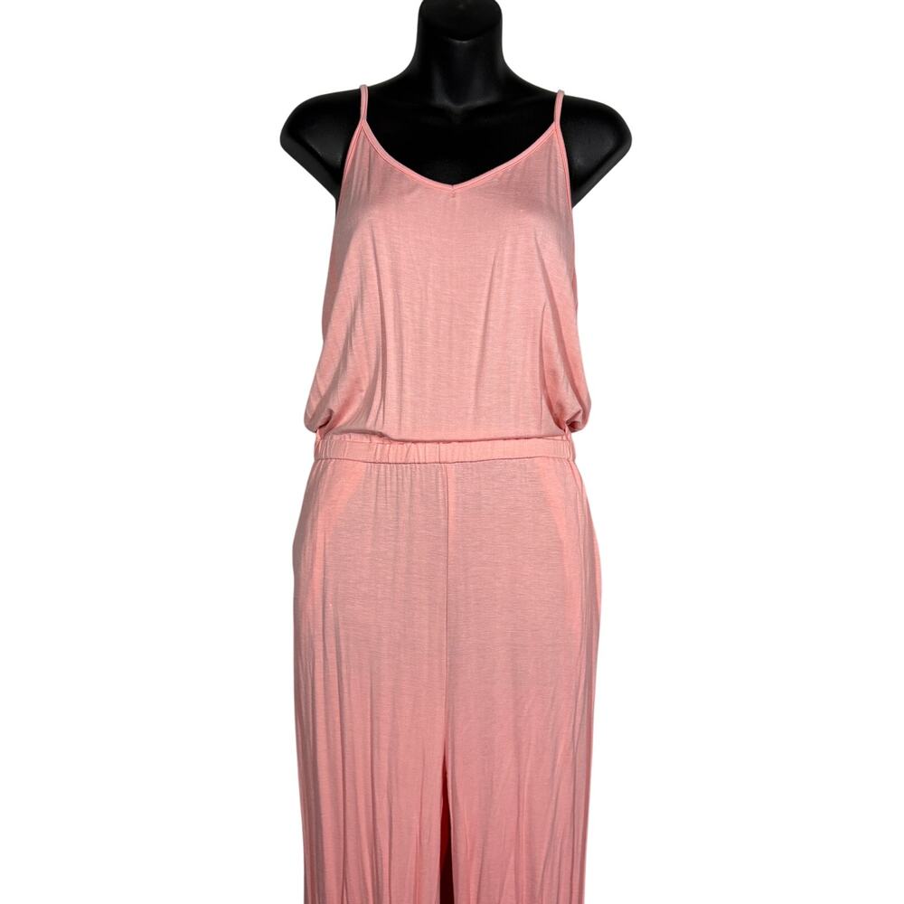 NEW! Froem Knit Jersey Jumpsuit Strappy Peach Casual Pants Tank - M